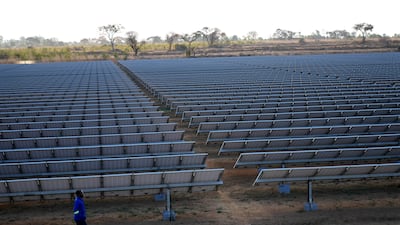 A solar farm on the outskirts of Harare, Zimbabwe. AP Photo
