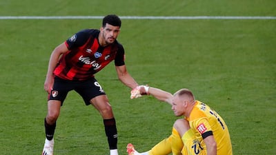 BOURNEMOUTH RATINGS: Aaron Ramsdale - 6: Made a good save at the death to deny Harvey Barnes a late consolation. EPA