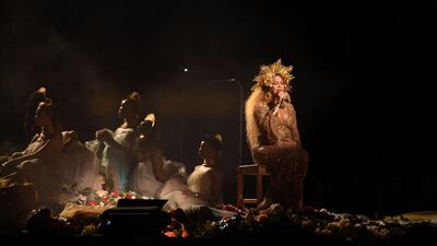 Beyoncé performs onstage during the 59th Annual Grammy. Valerie Macon / AFP