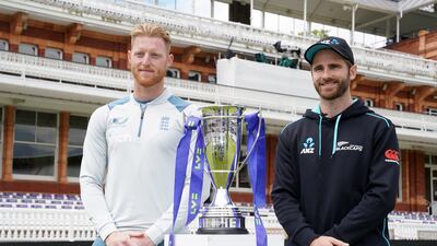 England captain Ben Stokes, left, and New Zealand skipper Kane Williamson on Wednesday, June 1, 2022, ahead of the first Test which starts at Lord's on Thursday. PA