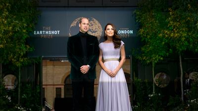 Prince William and his wife, Kate, Princess of Wales, attend the first Earthshot Prize awards ceremony at Alexandra Palace in London. AP
