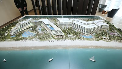 A scale model of the Alef Residences. Sarah Dea /The National 