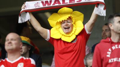 A Wales fan inside the Stade Pierre-Mauroy before the game. Darren Staples / Reuters
