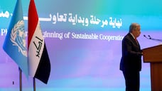 UN Secretary General Antonio Guterres addresses a ceremony marking the end of the UN Assistance Mission in Iraq at the Government Palace in Baghdad's Green Zone on December 13, 2025. AFP