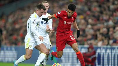 SUB: Jamie Shackleton – 4. The 22-year-old came on after the break for Klich after two months out. Diaz was not as prominent against him but Liverpool eased down in the second half. AP Photo