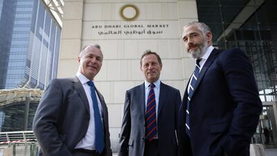 Howard Leedham, left, partner, Ed Holland, right, the operations manager for UAE, and Simon Fordham, partner, form the senior management team of Consilium, the latest security outfit to seek a significant presence in the UAE . Ravindranath K / The National