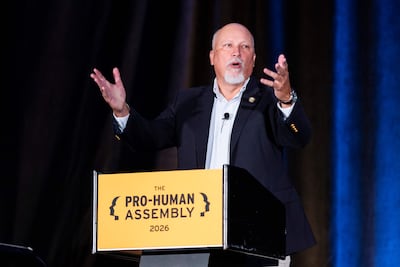 Republican Representative Chip Roy speaks during the Pro-Human Assembly in Washington. AFP