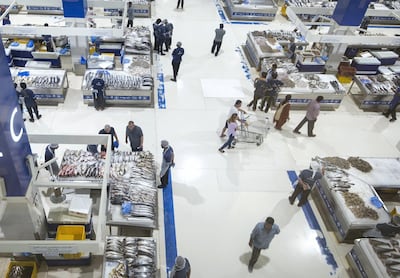 The seafood section at the Waterfront Market, Deira. Leslie Pableo for The National
