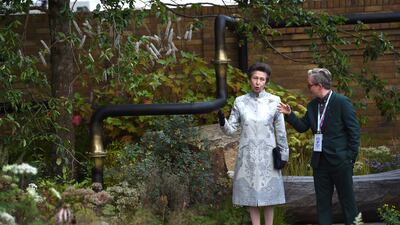 Princess Anne visits the Autumn RHS Chelsea Flower Show in London in 2021.