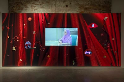 Farah Al Qasimi’s mixed media piece, The Curse, ultimately tells a linear story. Photo: National Pavilion UAE - Venice Biennale