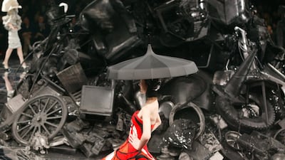 A model walks the runway at the Alexander McQueen ready-to-wear autumn / winter 2009 show during Paris Fashion Week. Photo: Antonio de Moraes Barros Filho /WireImage /Getty Images