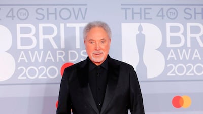 Tom Jones arrives at the Brit Awards 2020 at The O2 Arena on Tuesday, February 18, 2020 in London, England. AFP