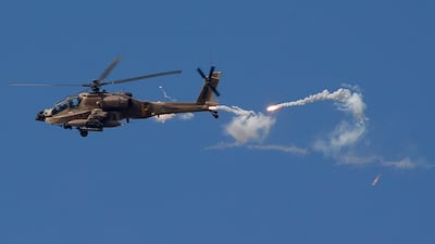 An Apache attack helicopter from Israel's military pictured during an army raid in the Palestinian city of Jenin on Monday. This was the first time such firepower has been used in the West Bank since the Second Intifada. EPA