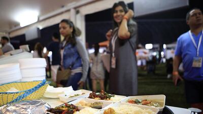Food glorious food: visitors flocked to the opening night of the Taste of Abu Dhabi at du Arena on Yas Island. Ravindranath K / The National