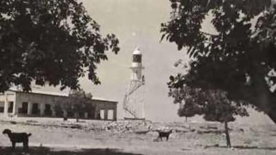 The lighthouse on Greater Tunb that once guided ships to shore as they approached the Strait of Hormuz.