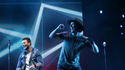 Big5, the region’s #1 boyband lift the crowd with their upbeat pop tracks at Beats on the Beach. Navin Khianey for The National