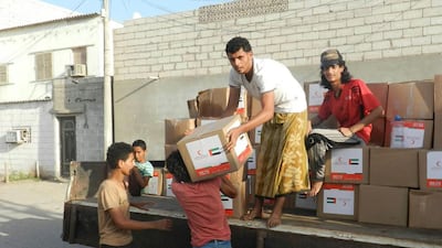 Emirates Red Crescent distribute more aid to those affected by the events in Yemen.