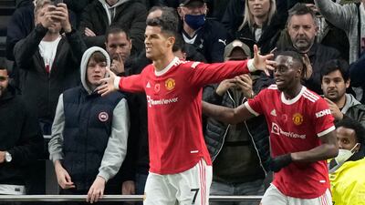 Manchester United's Cristiano Ronaldo celebrates. AP