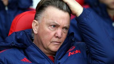 Manchester United's manager Louis Van Gaal awaits the start of the English Premier League soccer match between Sunderland and Manchester United at the Stadium of Light, Sunderland, England, Saturday, Feb. 13, 2016. (AP Photo/Scott Heppell