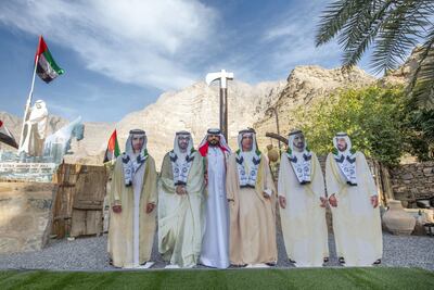Villagers have made life-size tributes to UAE Rulers. Leslie Pableo for The National