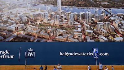 Off-plan apartments in the first housing blocks to be developed at the Belgrade Waterfront site went on sale on Saturday. Andrej Isakovic / AFP