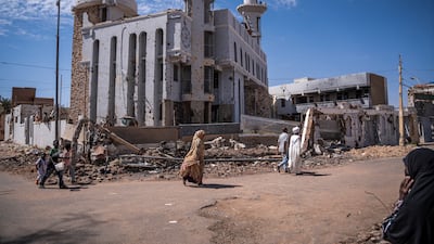 A war-damaged mosque in Omdurman, part of Sudan's greater capital region. AFP