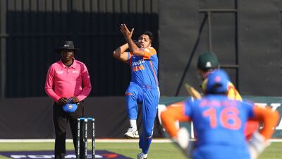 Avesh Khan picked up three wickets to help bowl Zimbabwe out for 134. AFP