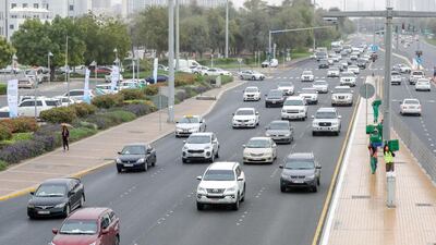 Gloomy and dusty weather in Abu Dhabi. Forecasters have warned of sandstorms across the UAE on Monday. Victor Besa / The National