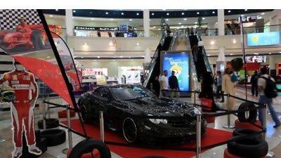 Al Wahda Mall in Abu Dhabi is capitalising on the Formula One frenzy with indoor displays as it hopes to spark additional sales.