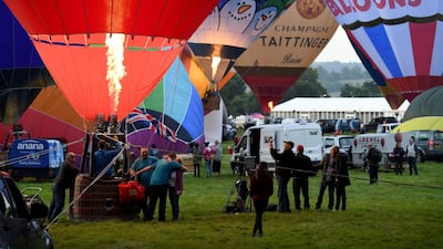 Hot air balloons take to the skies on the first day of the Bristol International Balloon Fiesta. Getty Images