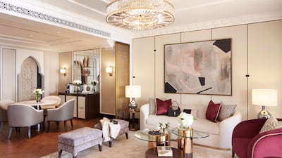The living and dining areas in an Ocean Suite. All photos: Jumeirah Mina A’Salam