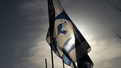 A Tottenham Hotspur flag waves outside White Hart Lane prior to the Premier League match between Spurs and Sunderland on Saturday. Michael Regan / Getty Images