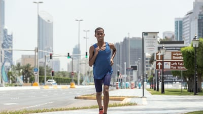 Abdulsalam Farah runs in Abu Dhabi.