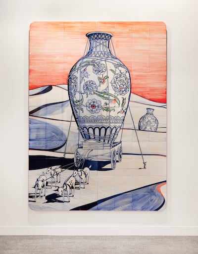 The ceramic work is about cultural exchange. Photo: Anna Laudel Gallery