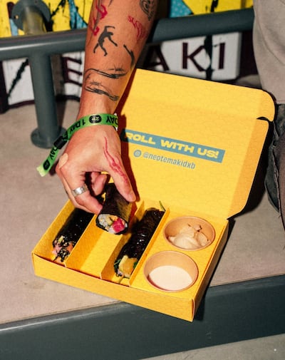 The restaurant serves hand rolls in a counter-style format. Photo: Neo Temaki