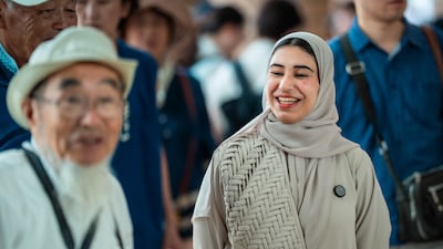 Emirati youth ambassadors like Ms Aleissaee have won admirers for their fluent Japanese. Photo: UAE Pavilion Expo 2025 Osaka