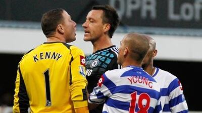 If players, such as Chelsea's John Terry, centre, wore microphones, the games would have to be played on adult-only channels.