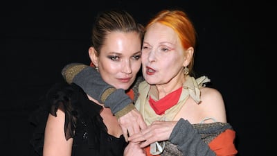 Kate Moss with Westwood in December 2009. PA