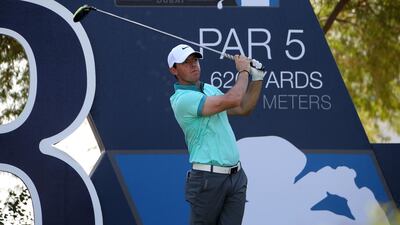 Rory McIlroy playing in the Pro-Am of DP World Tour Championship at Jumeirah Golf Estates. Pawan Singh / The National