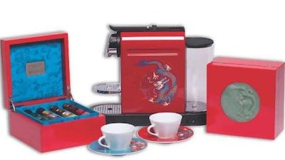 Shanghai Tang's Nespresso Dragon Collection celebrates the Year of the Dragon.