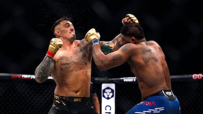 Tom Aspinall battles Curtis Blaydes at UFC 304. Reuters