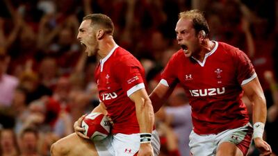 George North, left, scored the opening try for Wales against England. Reuters