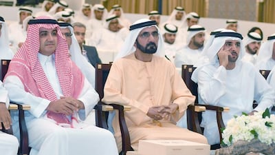 Sheikh Mohammed bin Rashid, Vice President and Ruler of Dubai, spoke of the importance of the country’s cultural heritage at Qasr Al Bahr on Wednesday. Sheikh Hamdan bin Mohammed, Crown Prince of Dubai, also attended. Wam