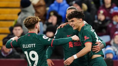 Stefan Bajcetic in action for Liverpool in January. PA