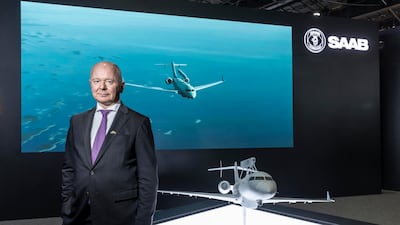 Saab's chief executive Micael Johansson is bullish about demand for its military products. Antonie Robertson / The National