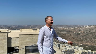 Bashar Masri, a prominent Palestinian businessman and founder of Rawabi, the first planned Palestinian city in the West Bank, poses during an interview with Reuters in Rawabi, October 5, 2020. REUTERS/Rami Ayyub