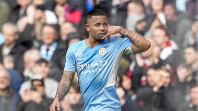 Gabriel Jesus celebrates his goal. EPA