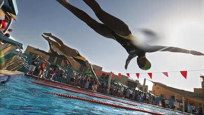 School pupils take part in a swimming competition in Abu Dhabi. Such activities need proper scrutiny, says Adec. Jaime Puebla / The National