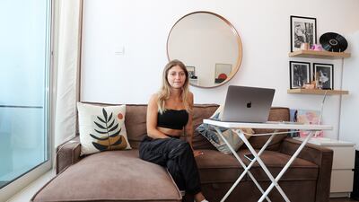 Sarah Sabbah rents a studio apartment in Botanica Tower, Dubai Marina, for Dh47,000. All photos: Pawan Singh / The National