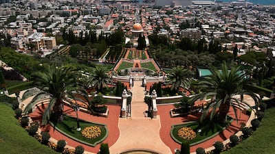 Terraced gardens surround the golden-domed Shrine of the Bab July 14, 2008 in Haifa, Israel. The world spiritual centre of the Bahai faith and resting place for the remains of their founder Bab, whose devotees number less than six million worldwide, was declared a World Heritage Site by UNESCO. Getty Images